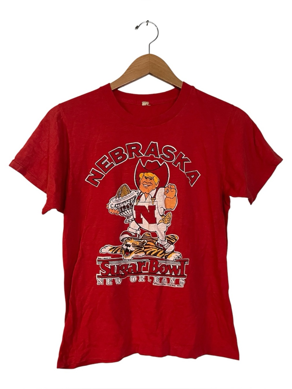 Vtg 80s 1985 Sugar Bowl T Shirt Nebraska Cornhuskers Single Stitch Women’s Small